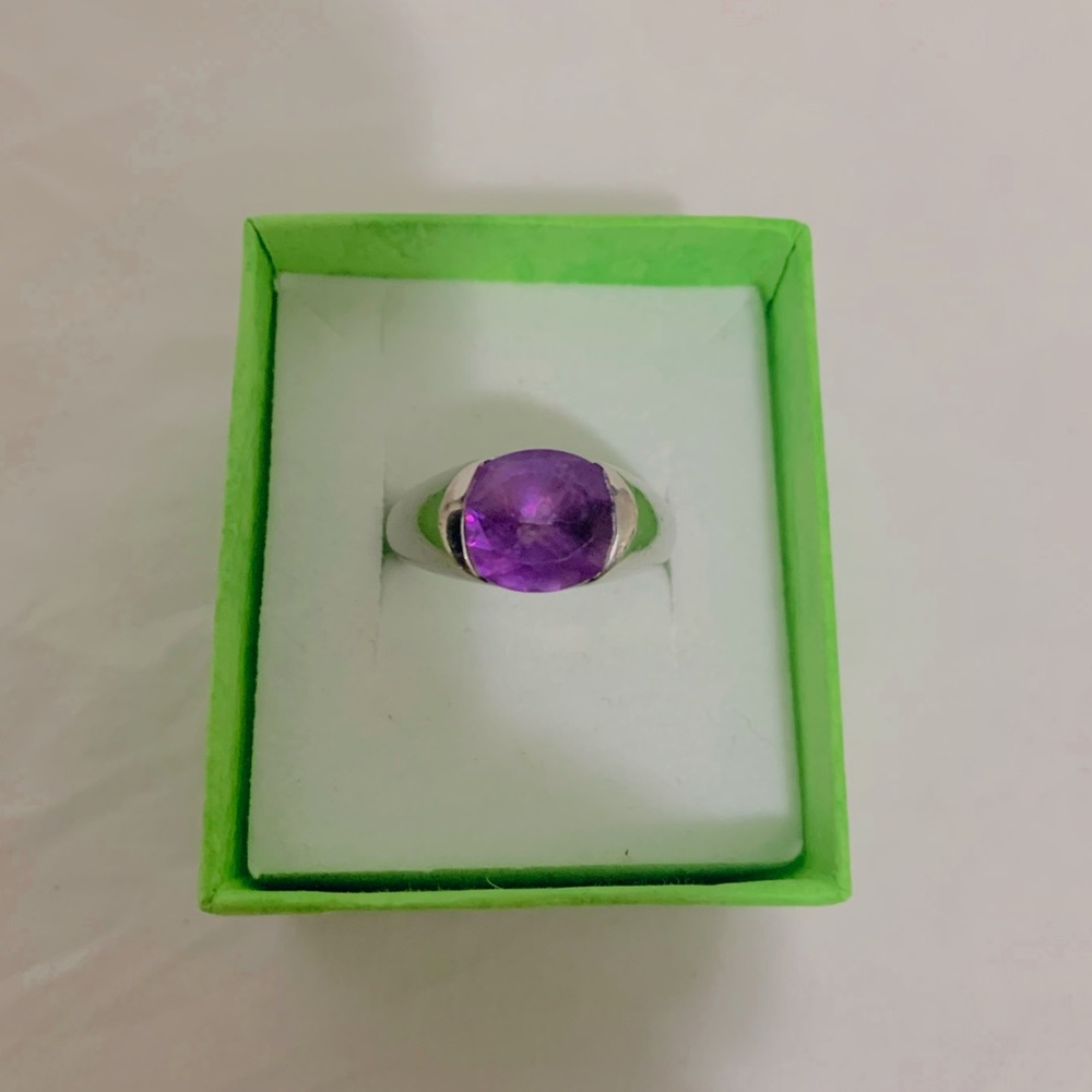 Sterling Silver and Genuine Amethyst Ring .925